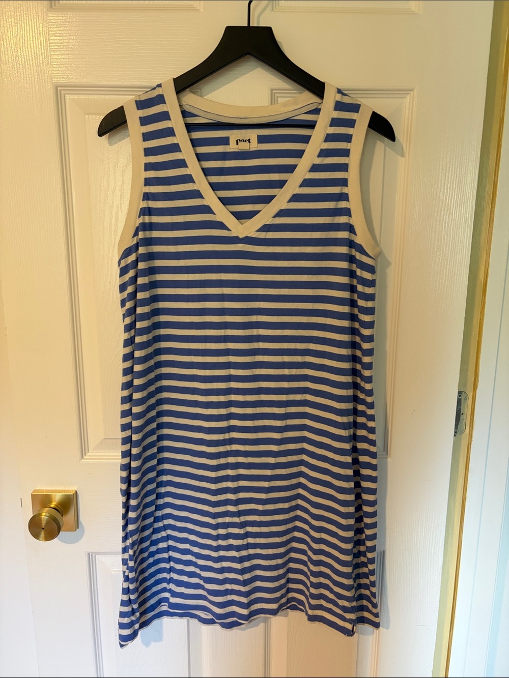 Pact | Women's Softspun A-Line Tank Dress in Bold Stripe | Size Large